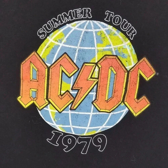 {ACDC} Summer Tour 1979 Black T-Shirt - Picture 2 of 4